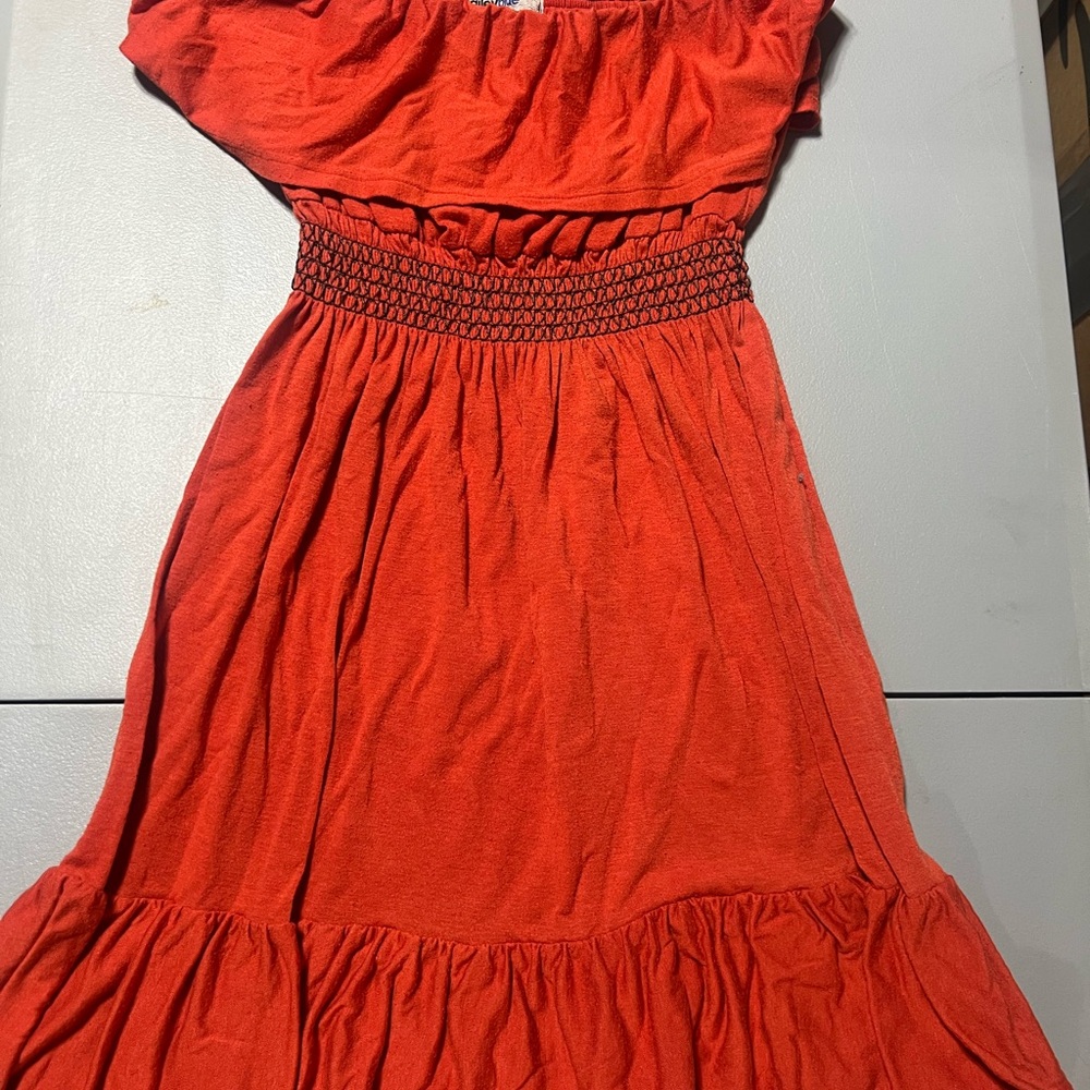 Orange Off-Shoulder Dress